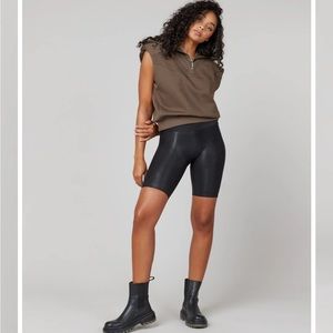 SPANX • faux leather biker shorts